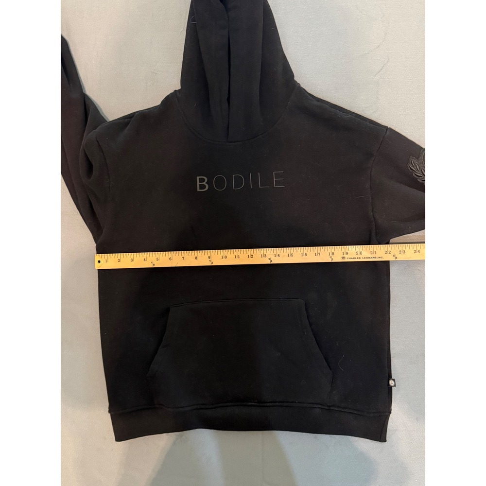BODILE Womens Black Embroidered Logo Fleece Pullover Hoodie Sweatshirt Size S/M - Picture 5 of 7